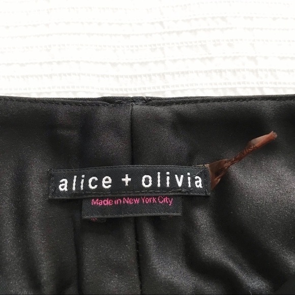 alice + OLIVIA BLACK MID-RISE STRETCHY STRAIGHT LEG PANTS - XS - Picture 3 of 9